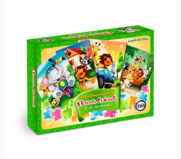 Encontraproduto.com.br - Quebra Cabeça Progressivo Floresta Animada - Toia 12100