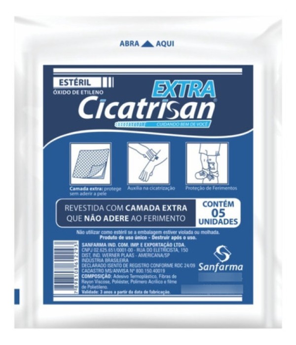Encontraproduto.com.br - Compressa Protetora Cicatrisan Extra 5 Unidades