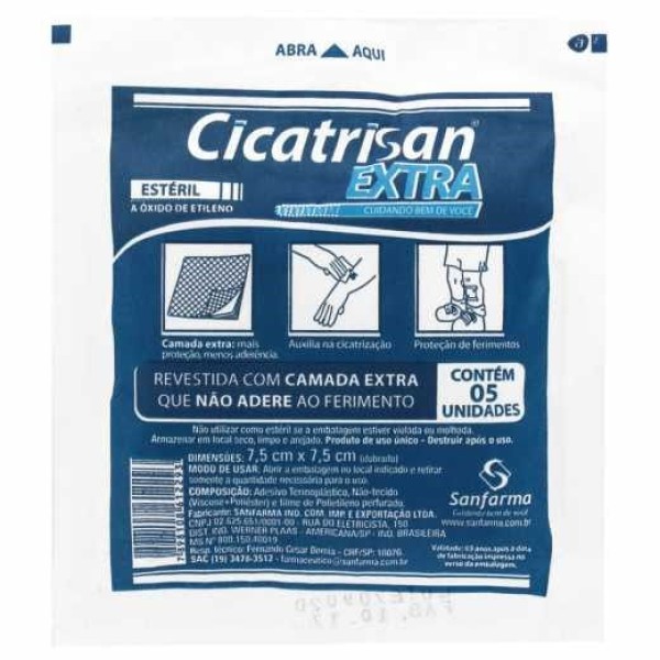 Encontraproduto.com.br - Compressa Protetora Cicatrisan Extra 5 Unidades