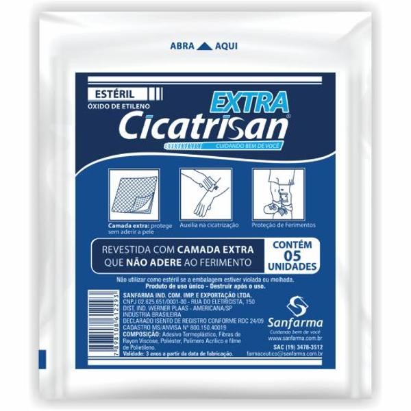 Encontraproduto.com.br - Compressa Protetora Cicatrisan Extra 5 Unidades