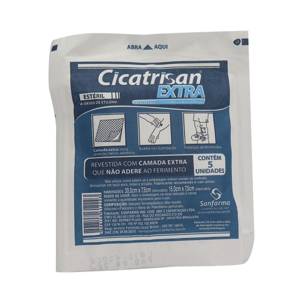 Encontraproduto.com.br - Compressa Protetora Cicatrisan Extra 5 Unidades