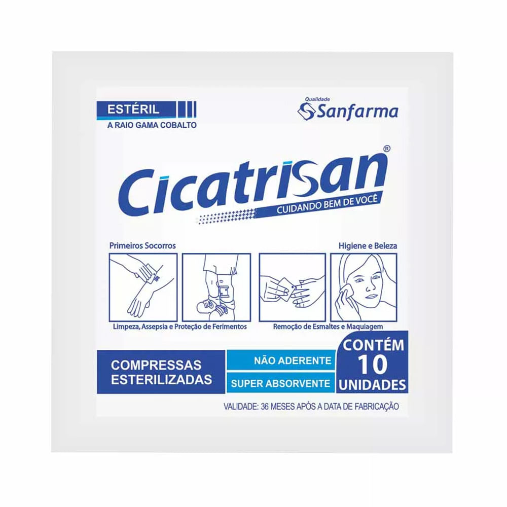 Compressa Cicatrisan Estéril não aderente 10 unidades