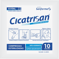 Encontraproduto.com.br - Compressa Cicatrisan Estéril não aderente 10 unidades