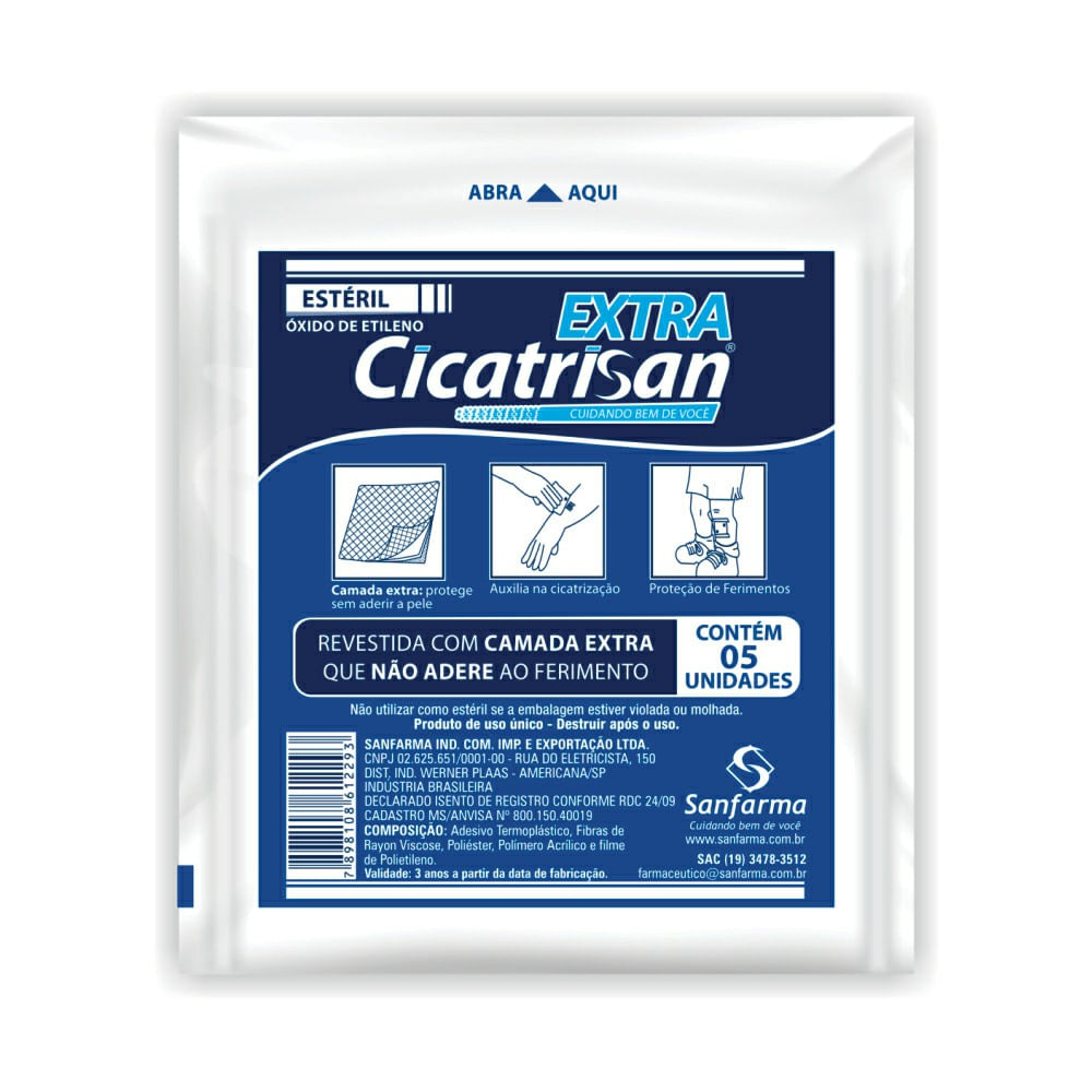 Encontraproduto.com.br - Compressa Gaze Esteril Cicatrizan 5 Unidades