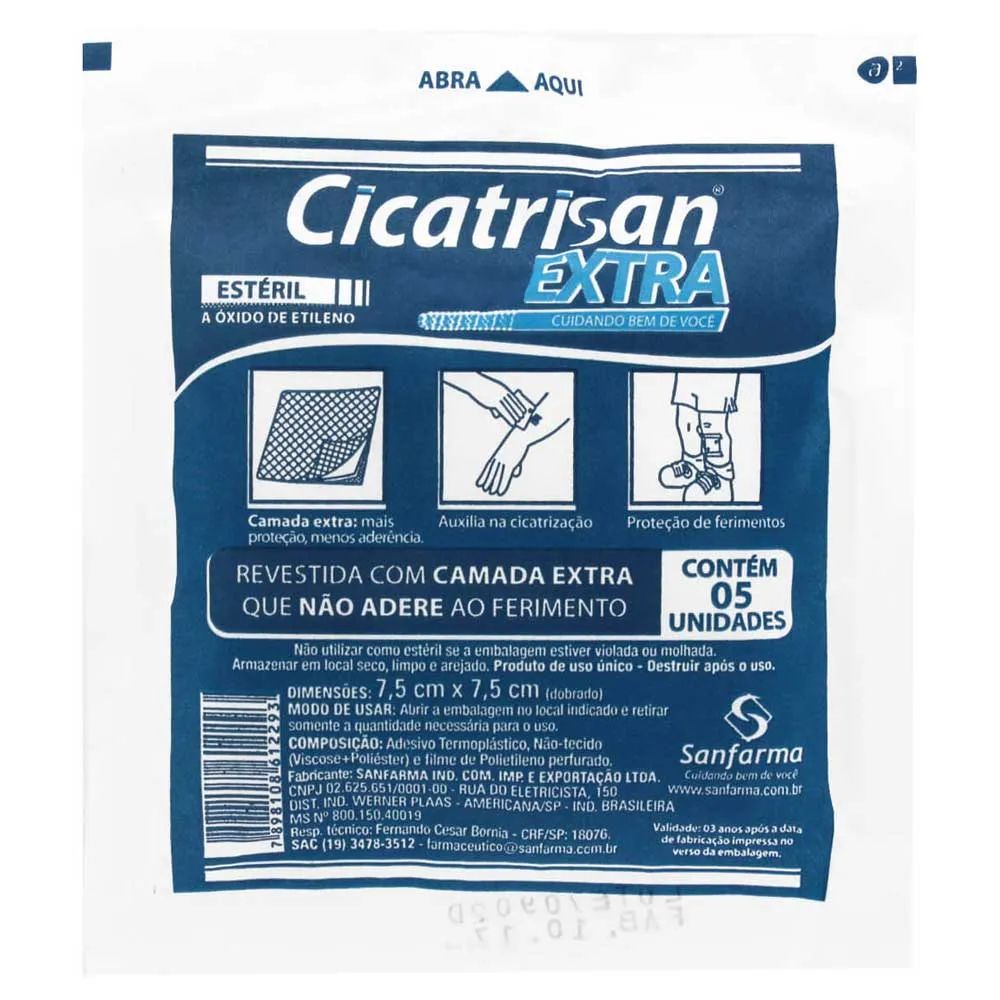 Encontraproduto.com.br - Compressa Gaze Esteril Cicatrizan 5 Unidades