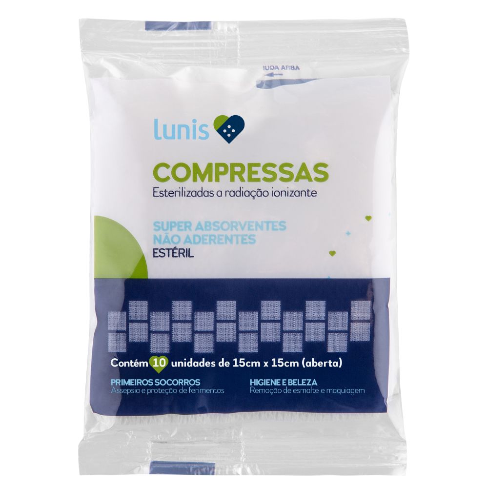 Encontraproduto.com.br - Compressa Gaze Lunis Nao Aderente Com 10 Unidades