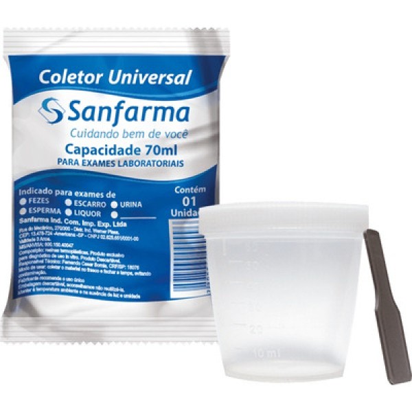 Encontraproduto.com.br - Coletor Universal Sanfarma 70ml