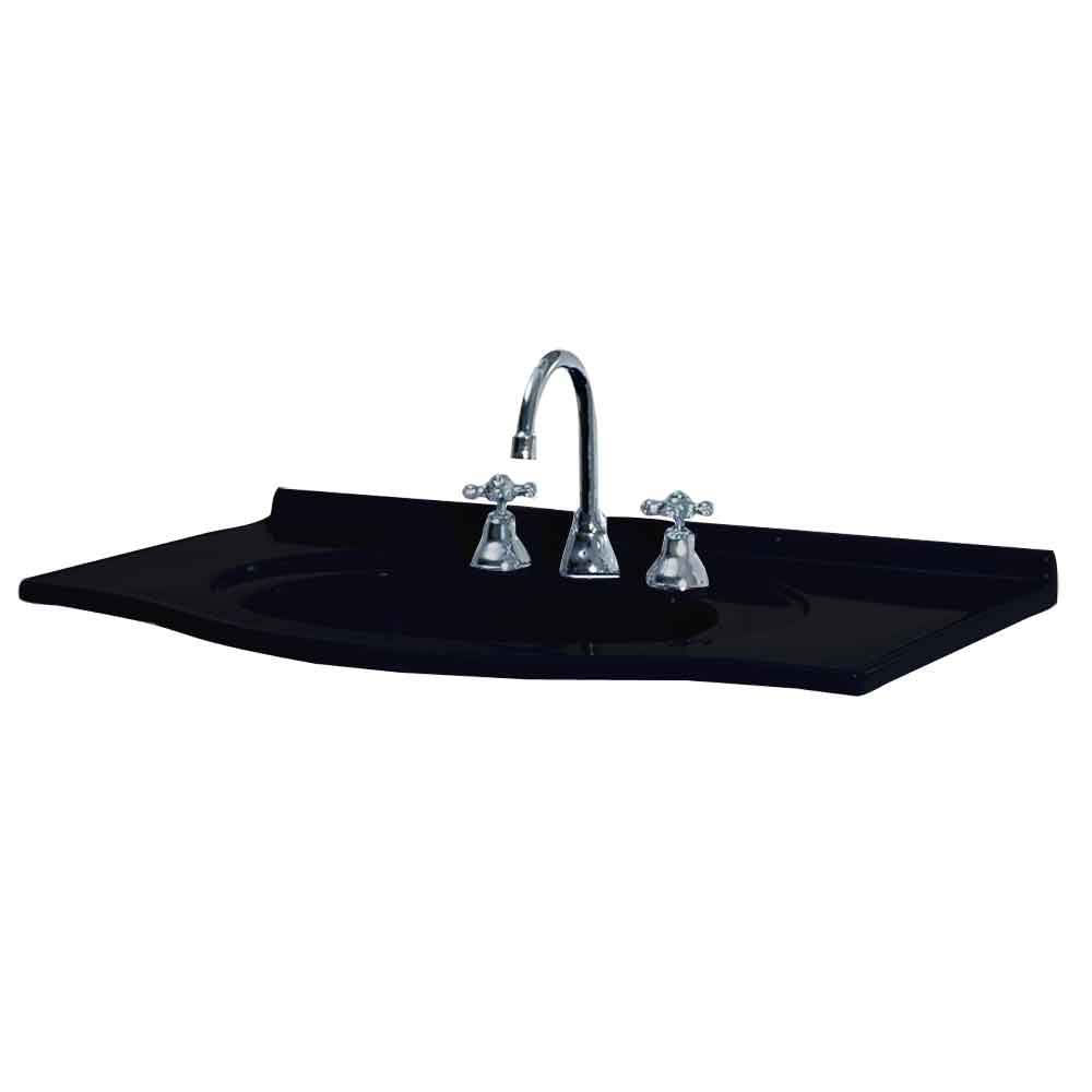 Lavatório Devile curvo 102cm preto Marsinty