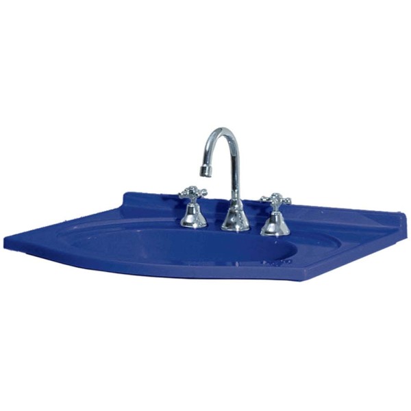 Lavatório Devile curvo 62cm azul Marsinty