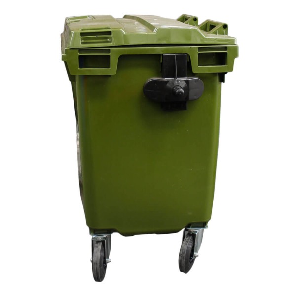 Encontraproduto.com.br - Contêiner de Lixo JSN em Plástico com Rodas 660 LT Verde