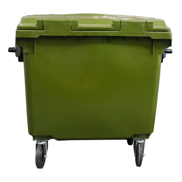Encontraproduto.com.br - Contêiner de Lixo JSN em Plástico com Rodas 660 LT Verde