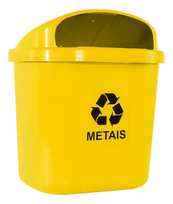Lixeira Individual JSN para Coleta Seletiva com 40L Amarela