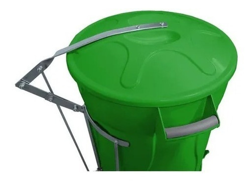 Lixeira Plástica com Pedal em Aço JSN Branca 60 Litros
