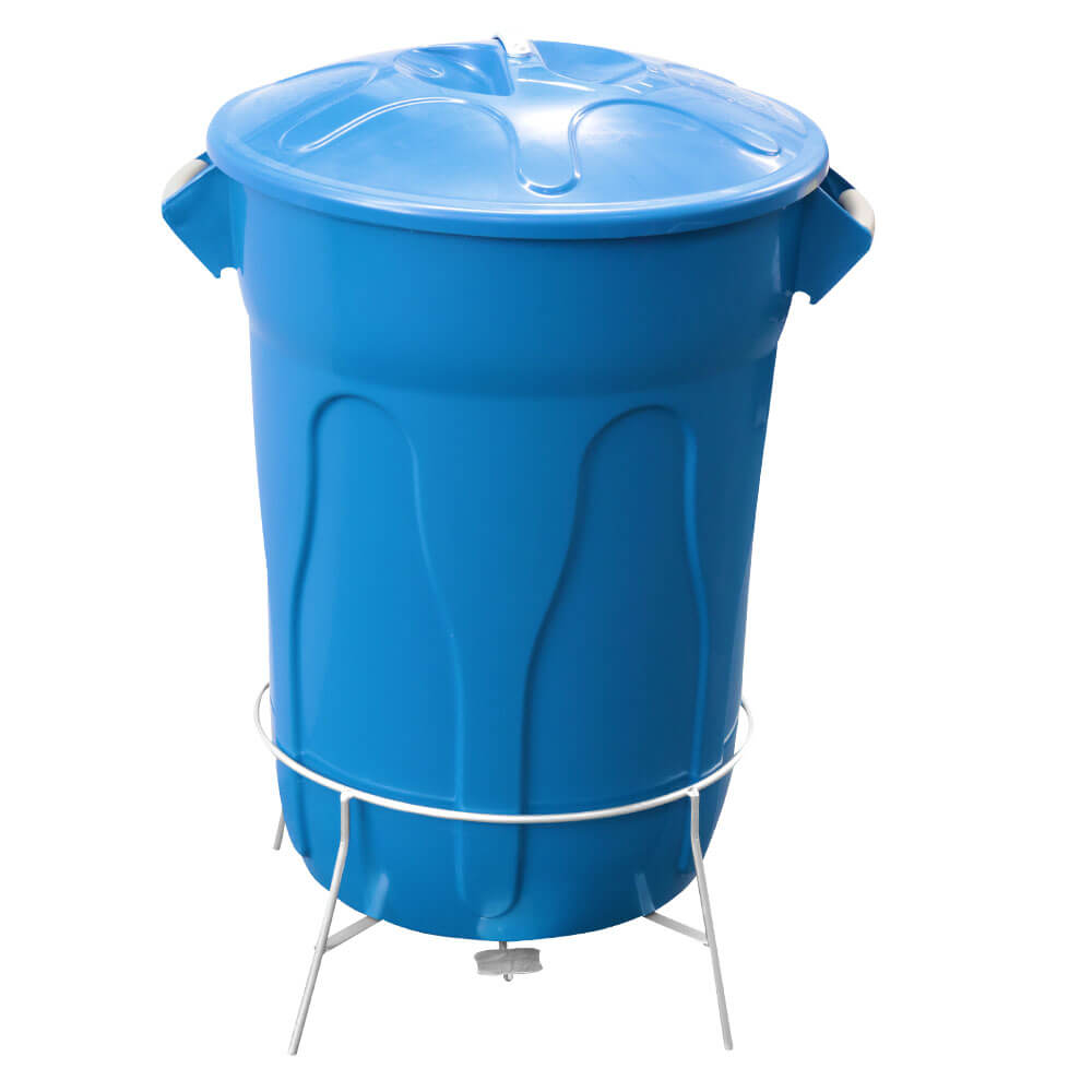 Lixeira Plastica JSN com Pedal em Aco 100 Litros Azul