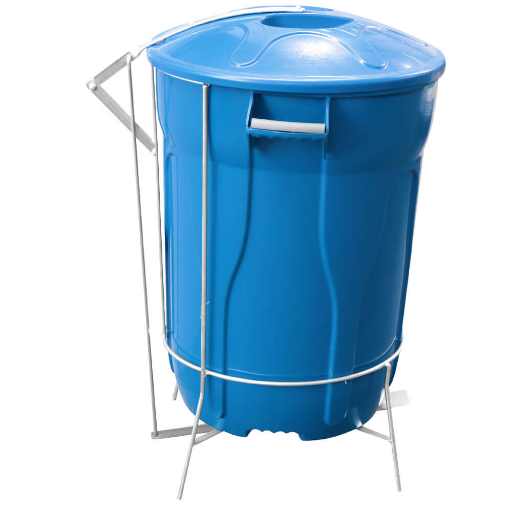 Encontraproduto.com.br - Lixeira Plastica JSN com Pedal em Aco 100 Litros Azul