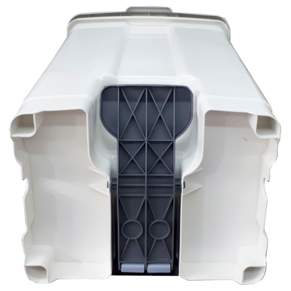 Encontraproduto.com.br - Lixeira Plástica Quadrada com Pedal JSN Branca 60L 20UN