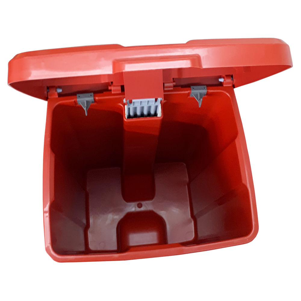 Lixeira JSN Plastica Quadrada com Pedal 60 Litros Vermelha