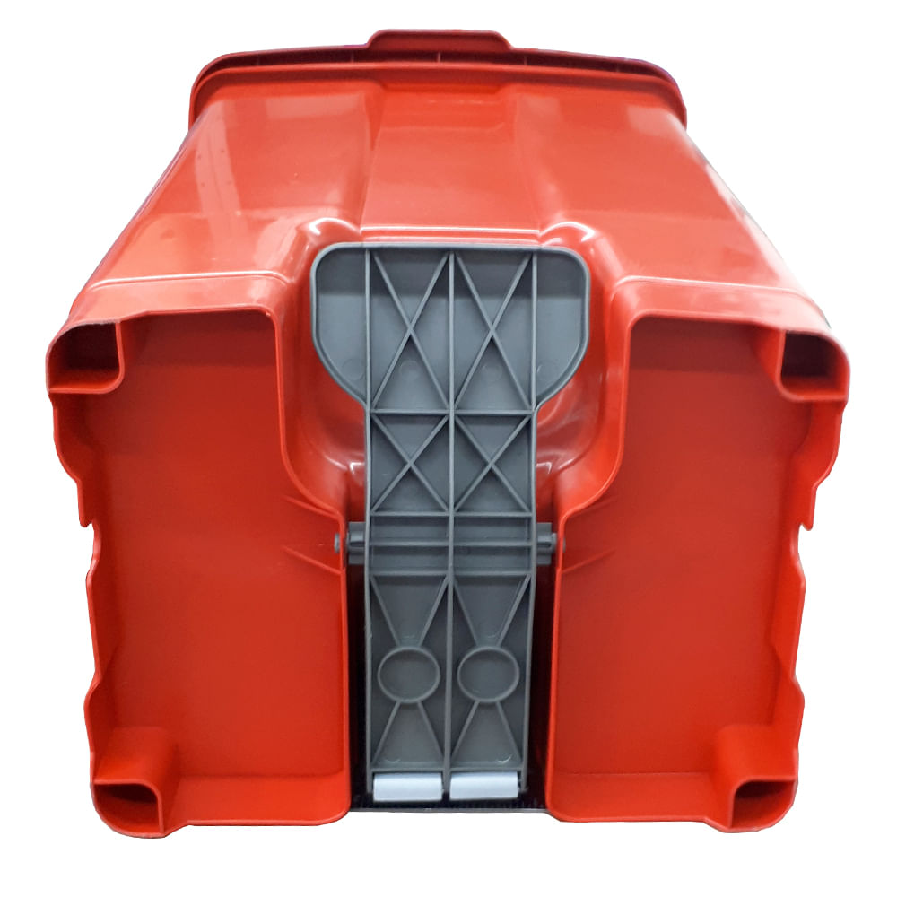 Encontraproduto.com.br - Lixeira JSN Plastica Quadrada com Pedal 60 Litros Vermelha
