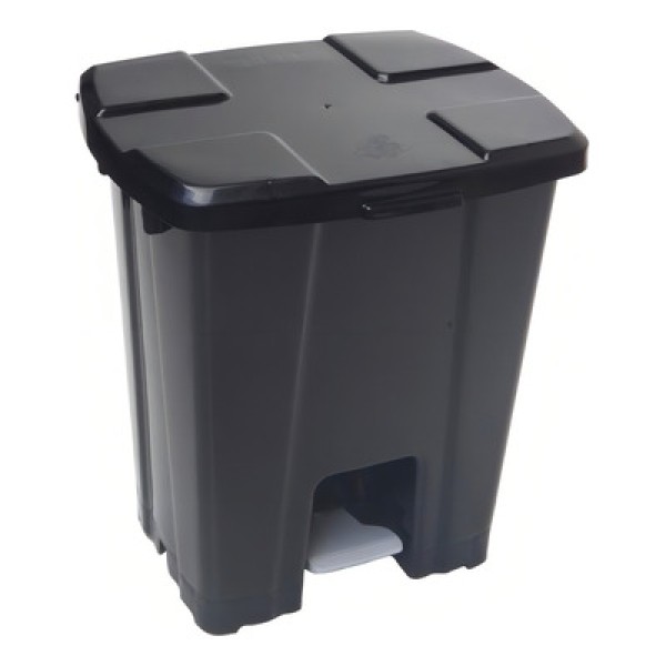 Lixeira JSN Plastica Quadrada com Pedal 60 Litros Vermelha