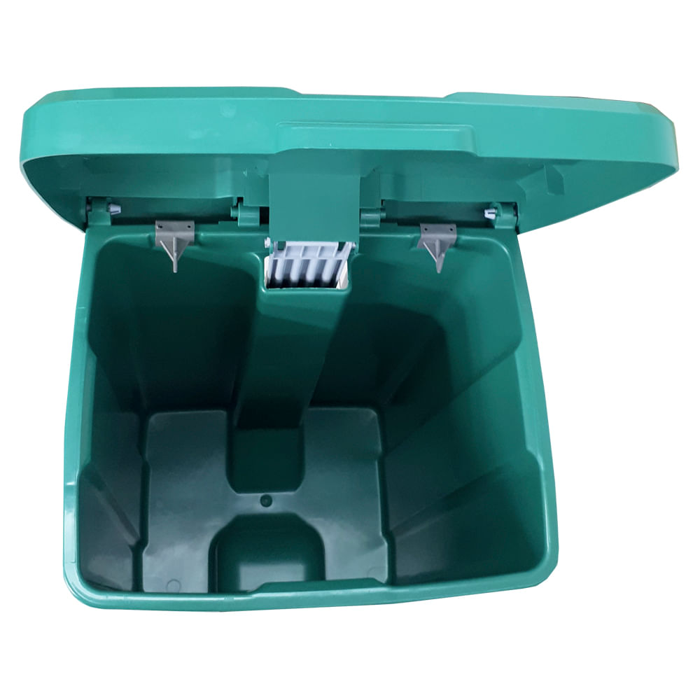 Encontraproduto.com.br - Lixeira JSN Plastica Quadrada com Pedal 60 Litros Verde