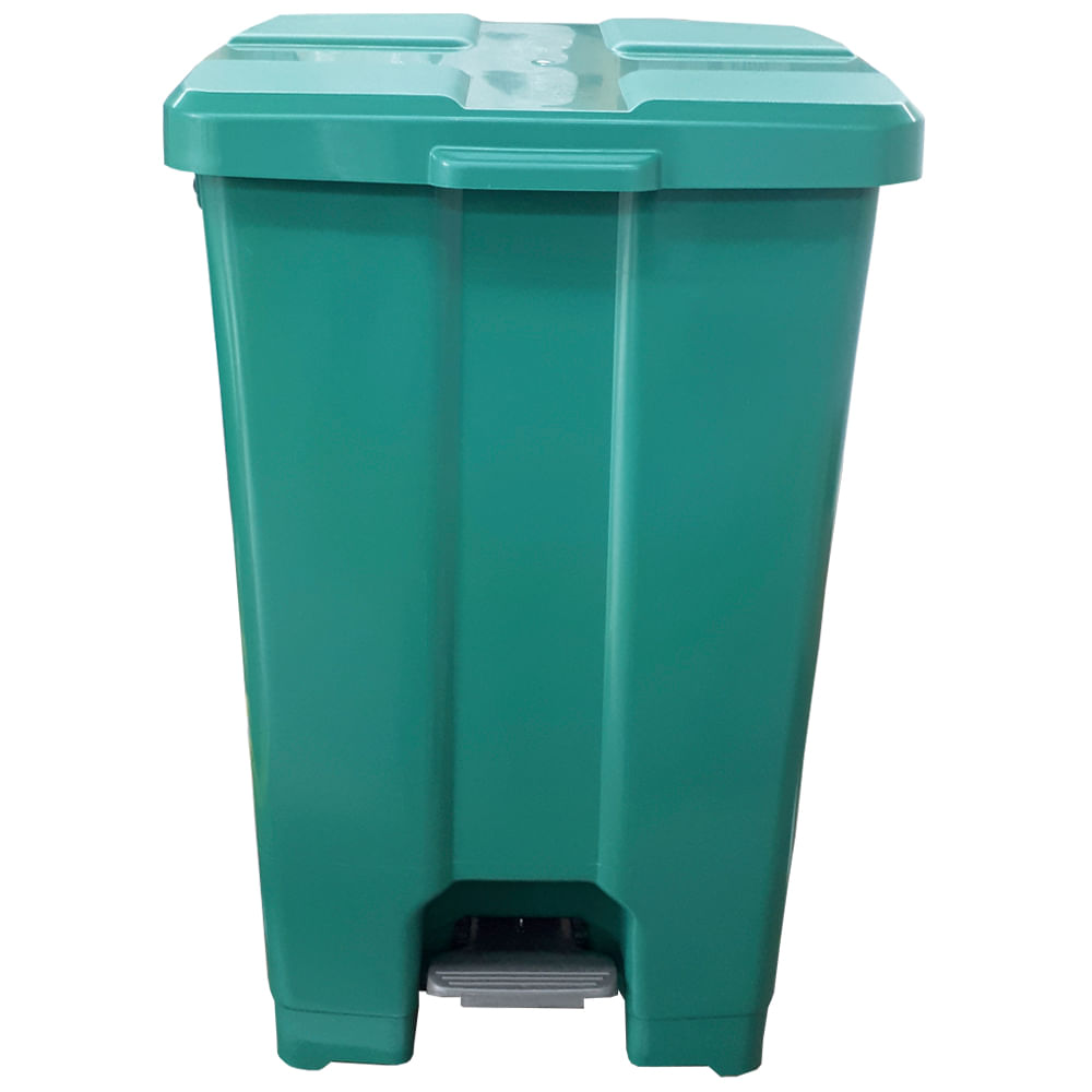 Encontraproduto.com.br - Lixeira JSN Plastica Quadrada com Pedal 60 Litros Verde