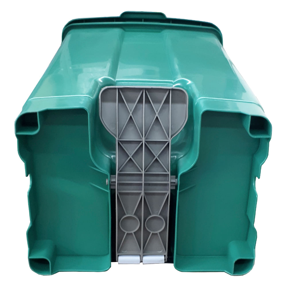 Encontraproduto.com.br - Lixeira JSN Plastica Quadrada com Pedal 60 Litros Verde