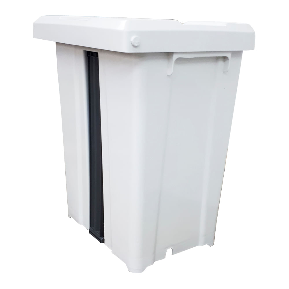 Encontraproduto.com.br - Lixeira Jsn Quadrada Com Pedal 15l Branca