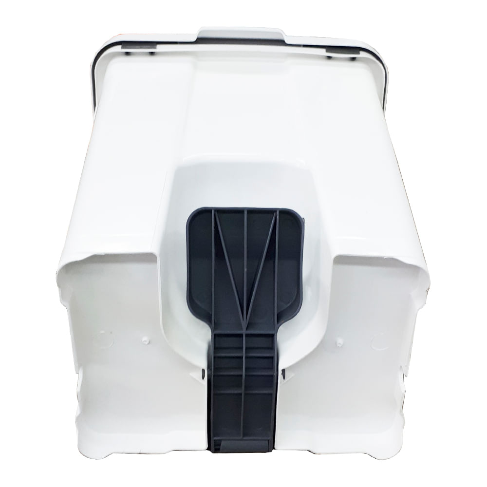 Encontraproduto.com.br - Lixeira Jsn Quadrada Com Pedal 15l Branca