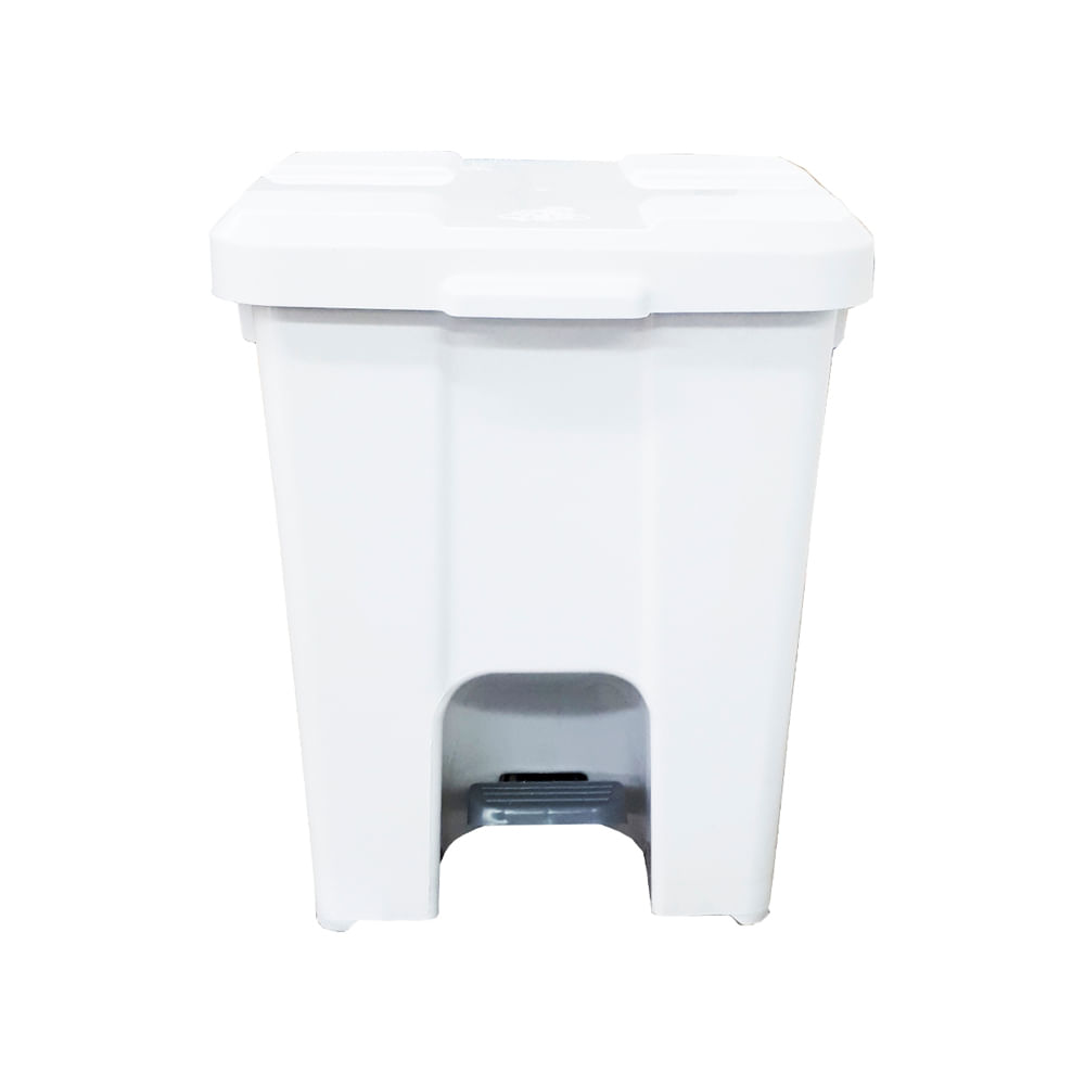 Encontraproduto.com.br - Lixeira Jsn Quadrada Com Pedal 15l Branca
