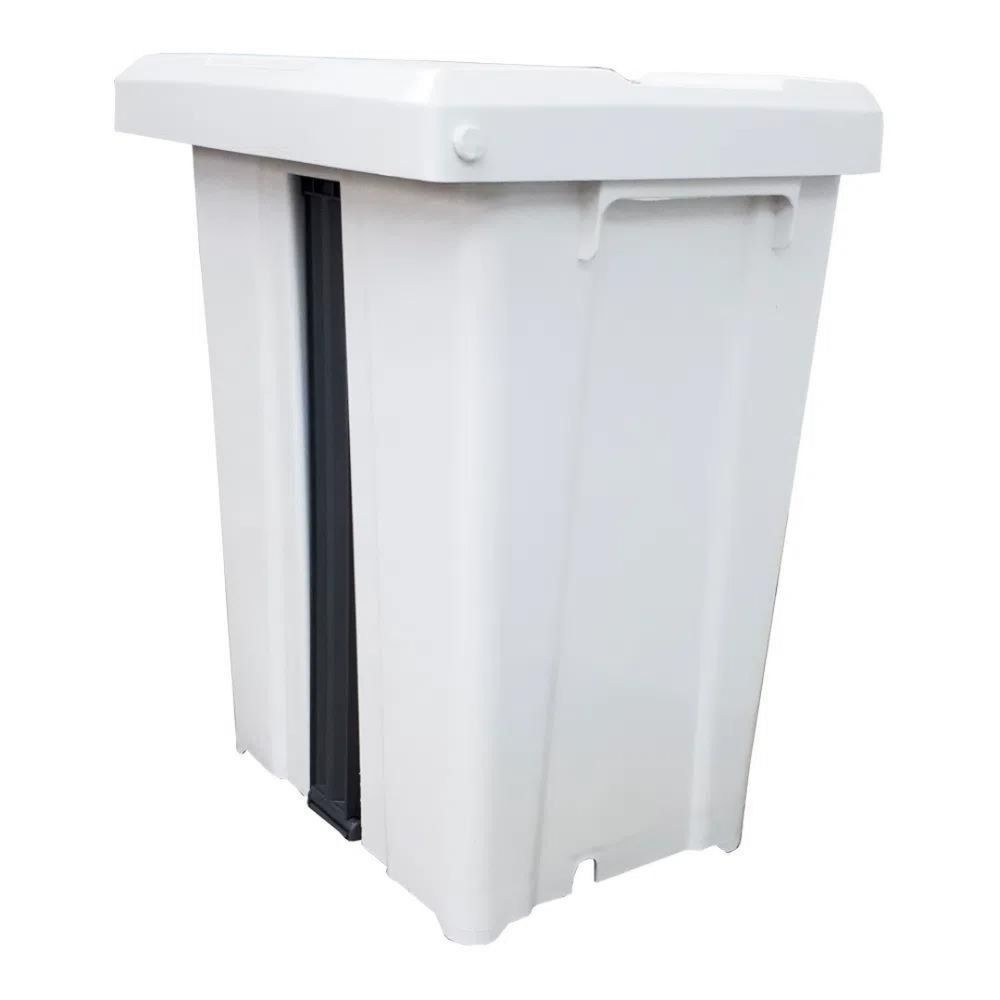 Encontraproduto.com.br - Lixeira Jsn Quadrada Com Pedal 15l Branca