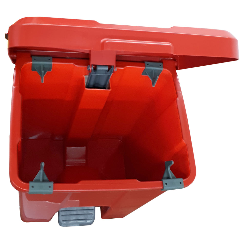 Encontraproduto.com.br - Lixeira JSN Plastica Quadrada com Pedal 15 Litros Vermelha