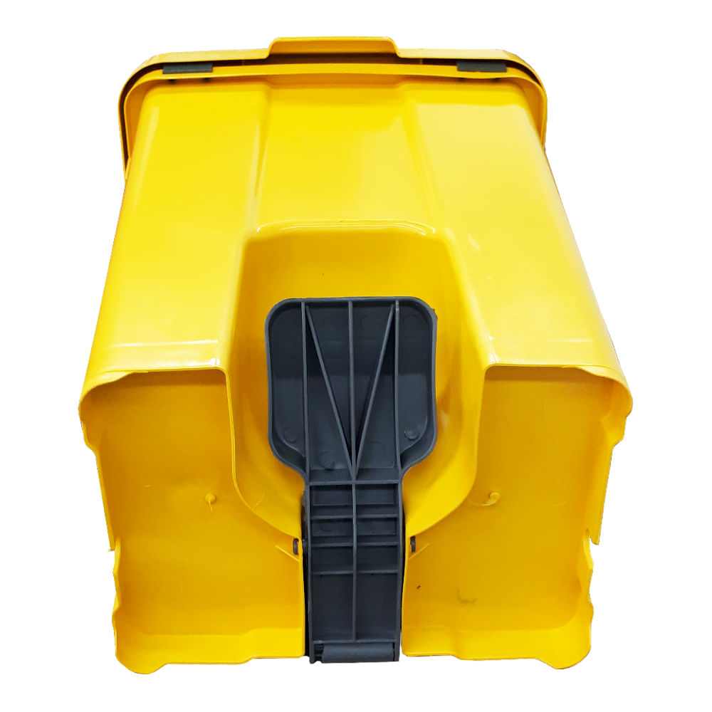 Encontraproduto.com.br - Lixeira JSN Plastica Quadrada com Pedal 15 Litros Amarela
