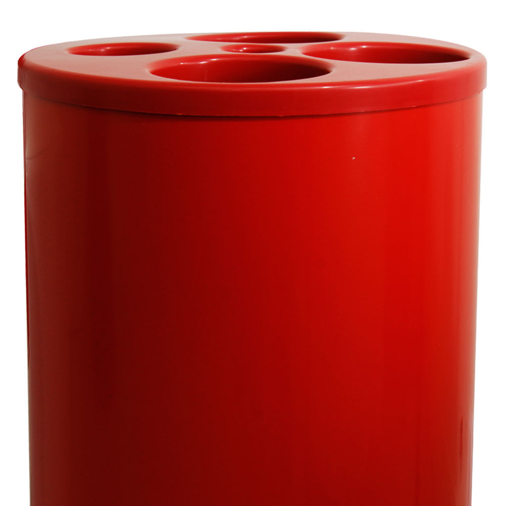 Encontraproduto.com.br - Lixeira para Copos JSN com 5 Tubos para Agua e Cafe Vermelha