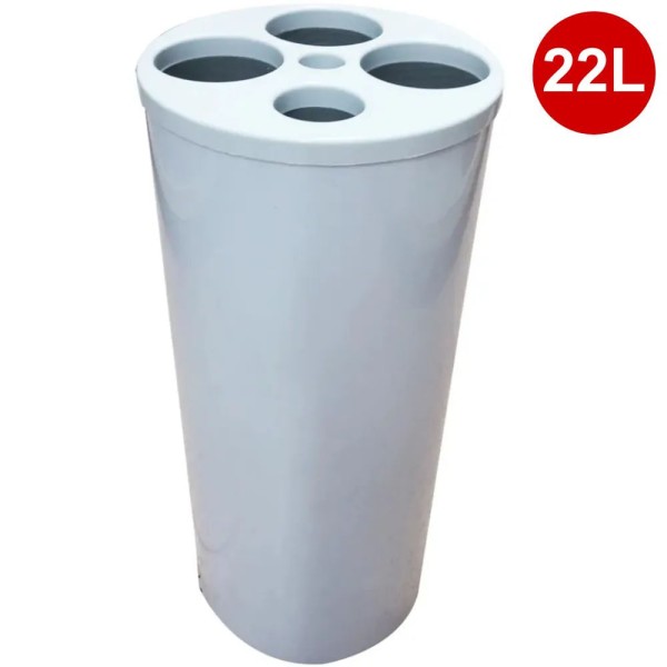 Encontraproduto.com.br - Lixeira para Copos JSN com 5 Tubos para Agua e Cafe Branca
