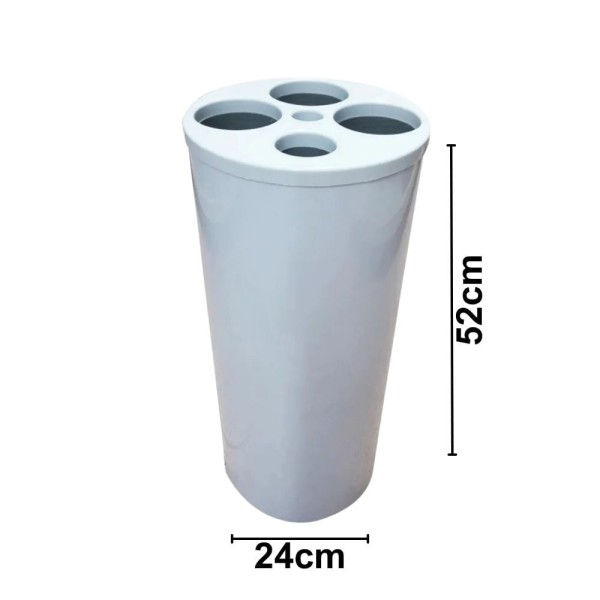 Encontraproduto.com.br - Lixeira para Copos JSN com 5 Tubos para Agua e Cafe Branca