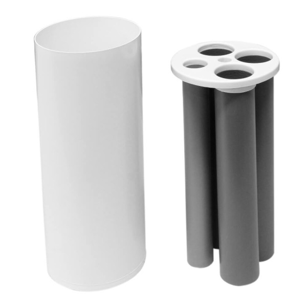 Encontraproduto.com.br - Lixeira para Copos JSN com 5 Tubos para Agua e Cafe Branca