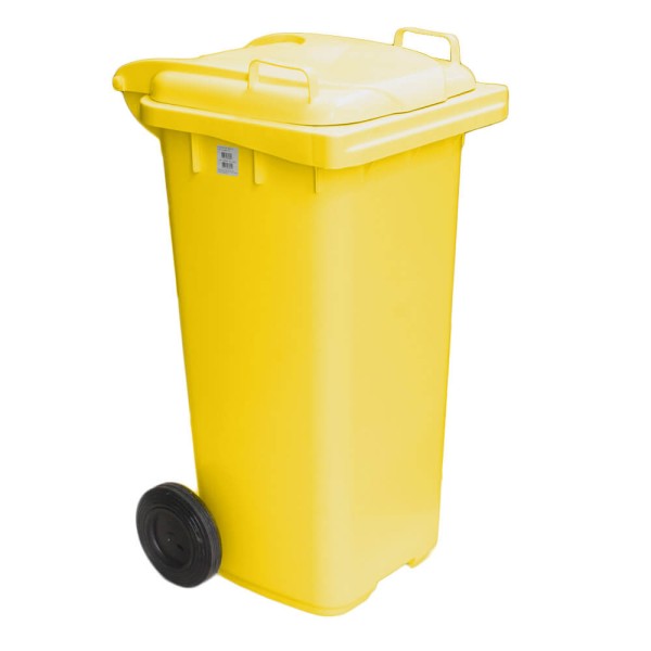 Contêiner de Lixo JSN em Plástico com Rodas 120 LT Amarelo
