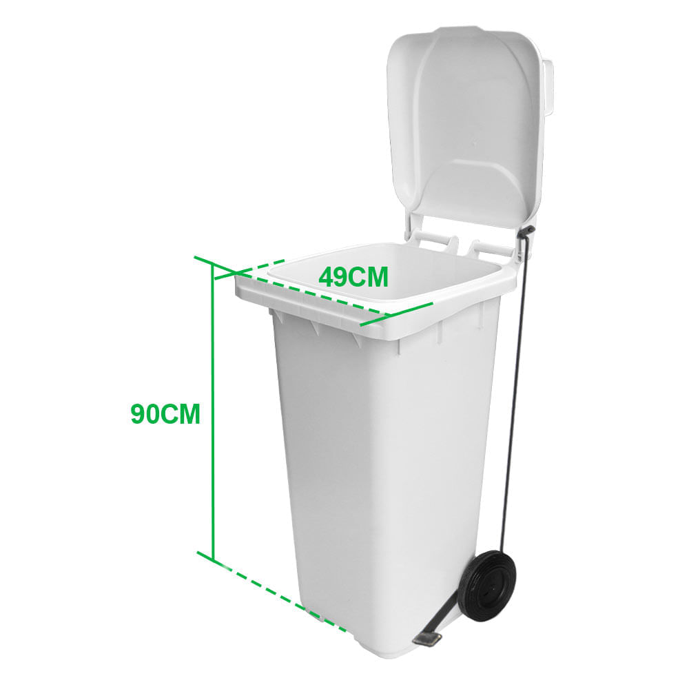 Lixeira Contêiner 120 Litros Com Pedal Lateral Tipo Gari