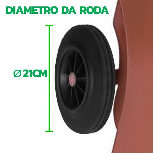 Encontraproduto.com.br - Contêiner de Lixo JSN Plástico com Rodas 30cm 240L Marrom