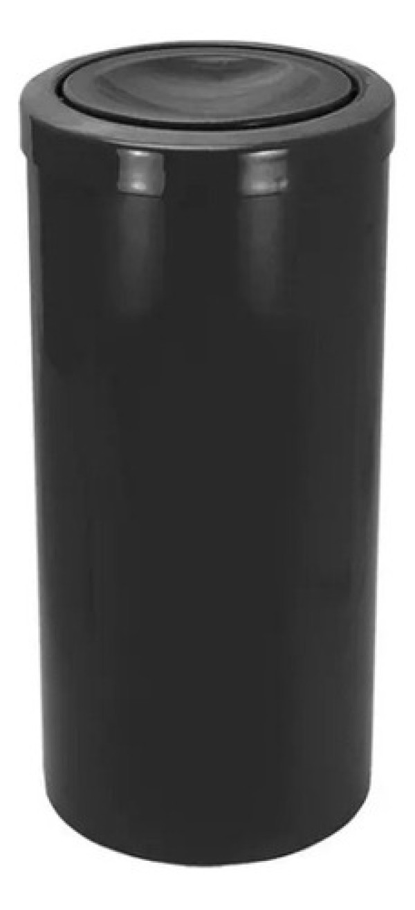 Encontraproduto.com.br - Lixeira Plástica JSN com Tampa Meia Esfera Preta 50 Litros