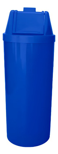 Lixeira Plástica JSN com Tampa Vai Vem Azul 50 Litros