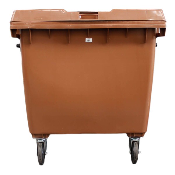 Encontraproduto.com.br - Contêiner de Lixo JSN em Plástico com Rodas 1000L Marrom