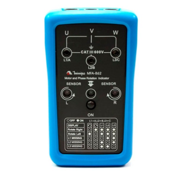 Encontraproduto.com.br - Fasímetro/Sequenciamento CAT III 600V MFA-862 Minipa