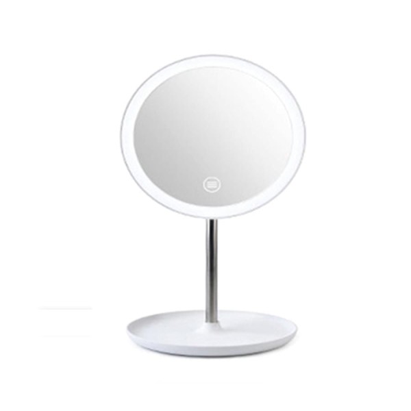 Encontraproduto.com.br - Espelho Redondo 25 Led À Pilhas De Mesa Portátil 15 Cm Make