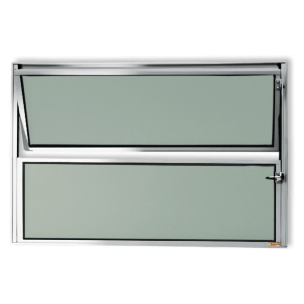 Janela Basculante De Alumínio 40x60cm Com Vidro Boreal Anodizado Master Brimak Brilhante