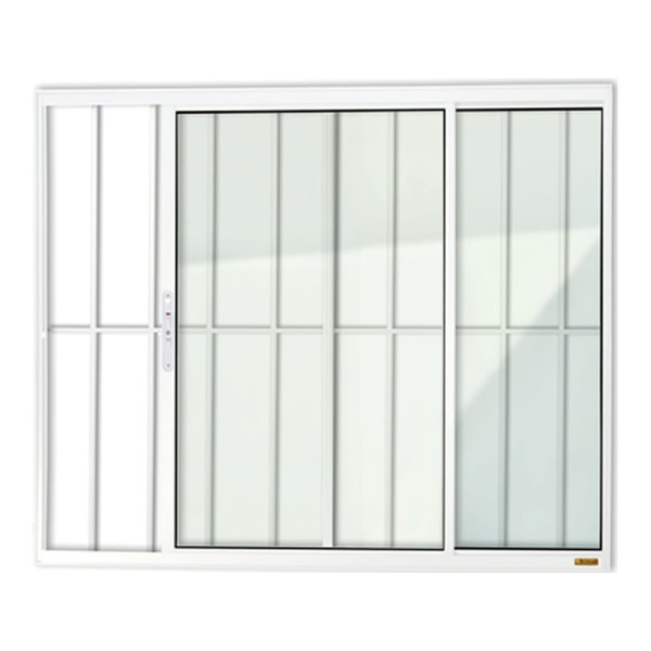 Janela Correr 2 Folhas Grade Aluminio 100x120cm Brimak