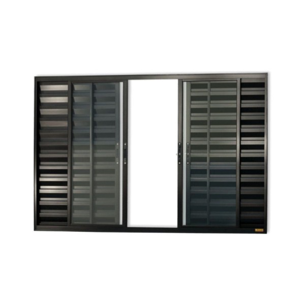 Veneziana Confort 6 Folhas Vidro Liso 100cm X 150cm Brimak Preto