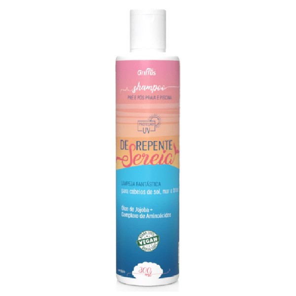 Encontraproduto.com.br - Shampoo Pré E Pós Praia E Piscina Para Cabelos De Sol, Mar E Brisa Vegano De Repente Sereia Griffus 300ml
