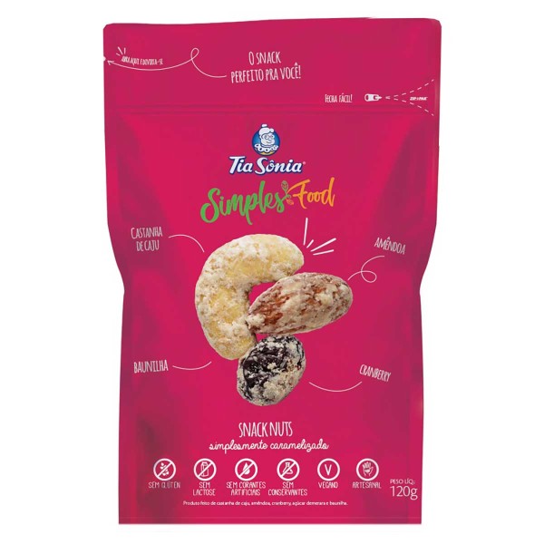 Encontraproduto.com.br - Snack Nuts Simplesmente Caramelizado Tia Sônia 120 g