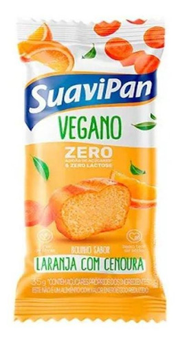 Mini Bolo Suavipan Vegano 40G Laranja Com Cenoura